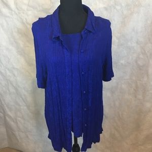 Dress Barn 2 piece royal blue size 20w tank shirt